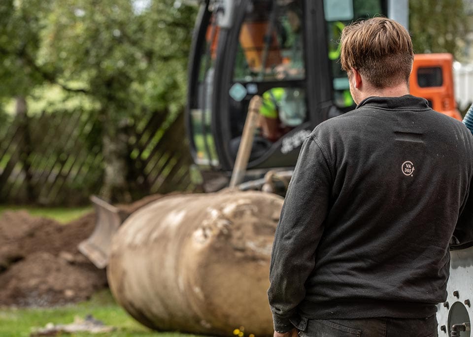 fjerne oljetank landbrukseiendom og sykehusbygg